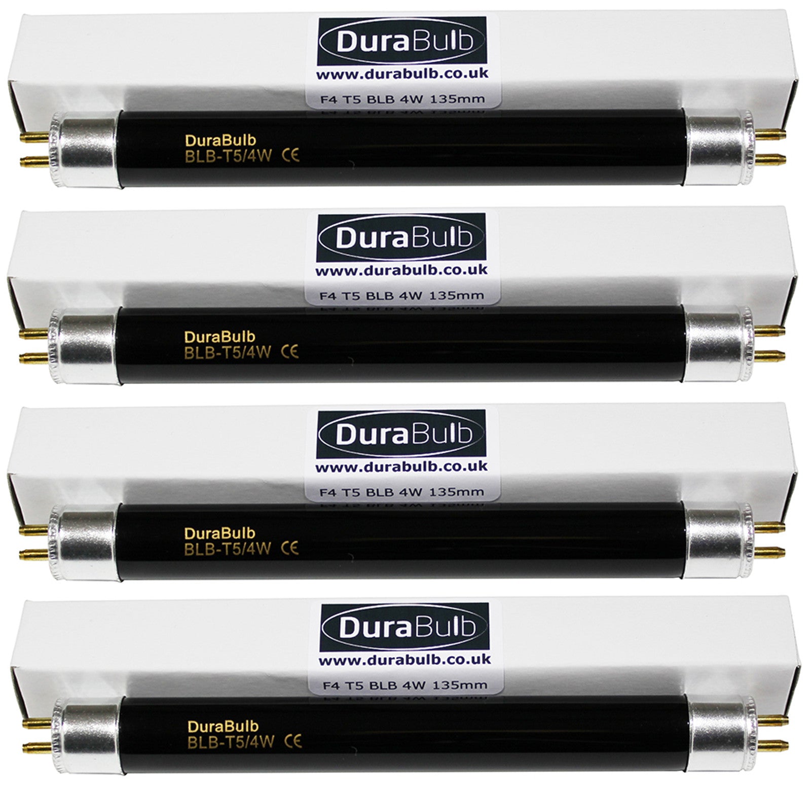 4 x DuraBulb F4 T5 BLB UV Blacklight Bulbs for 4W UV Note Checkers ...