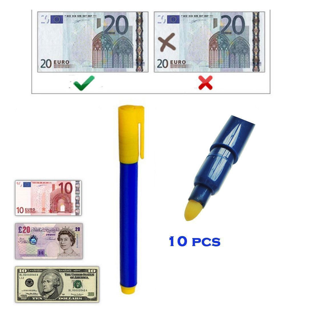 10 x Money Checker Pens - For Detecting Forged Notes – Note Checker Bulbs
